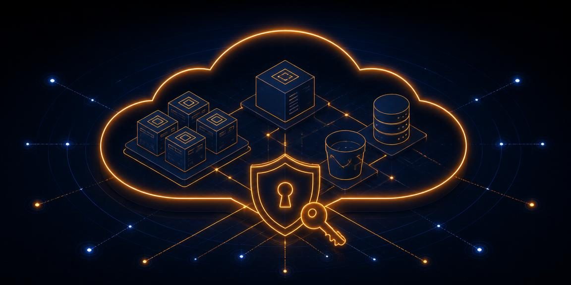 Cover artwork for AWS Security Essentials, a beginner-level Cloud Security course with 10 modules and 16 hands-on labs.
