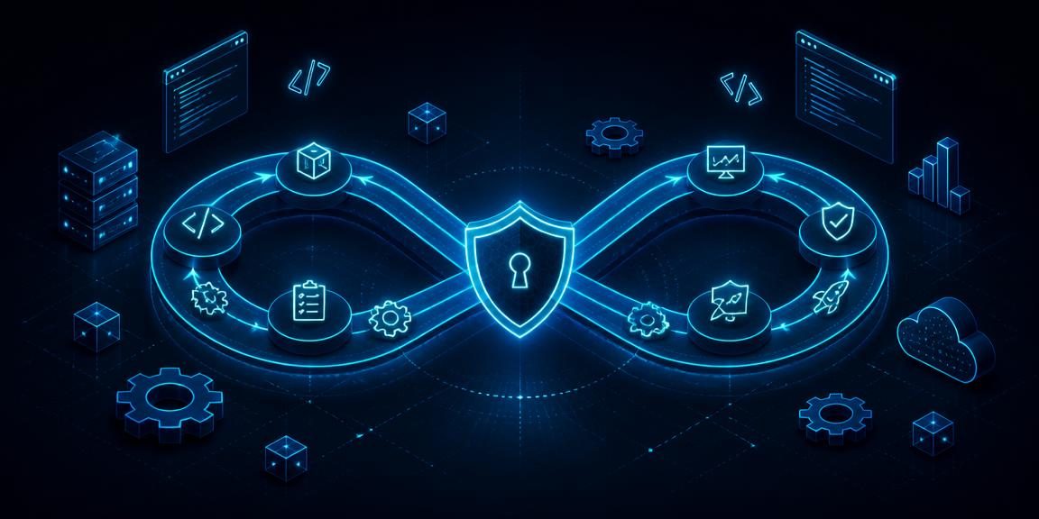 Cover artwork for DevSecOps Engineering: Secure CI/CD Pipelines, an intermediate-level DevSecOps course with 12 modules and 18 hands-on labs.